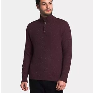 New the North face crestview quarter button down sweater in root brown
